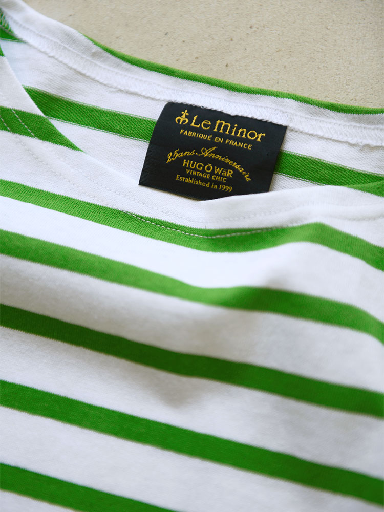 Leminor×HUG O WAR ボーダーカットソー　アップルグリーン leminor