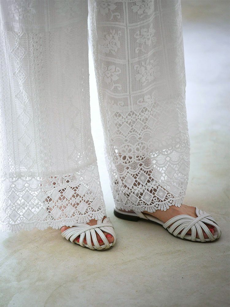 新品未使用✨ハグオーワー　パッチワークレースパンツ　ホワイト パッチワークレースパンツ | HUG O WaR ONLINE STORE