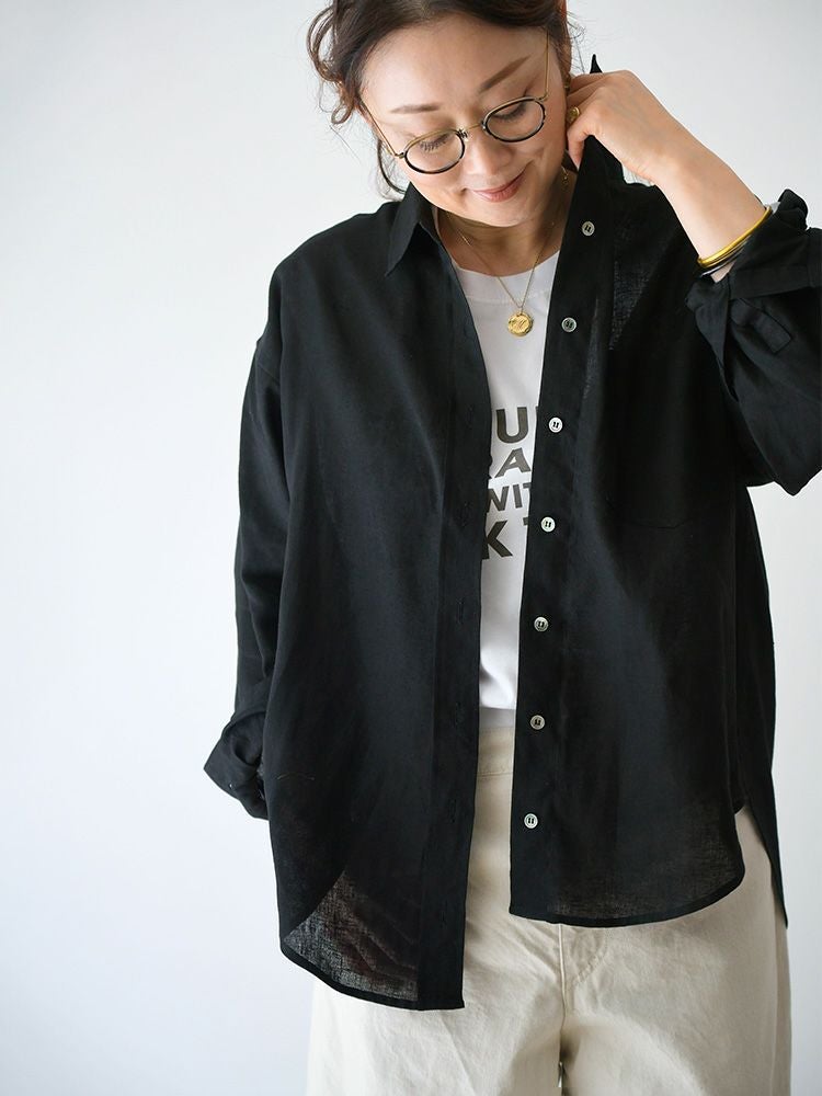 HUG O WaR コットンリネンジレ ブラック HUG O WaR ONLINE STORE