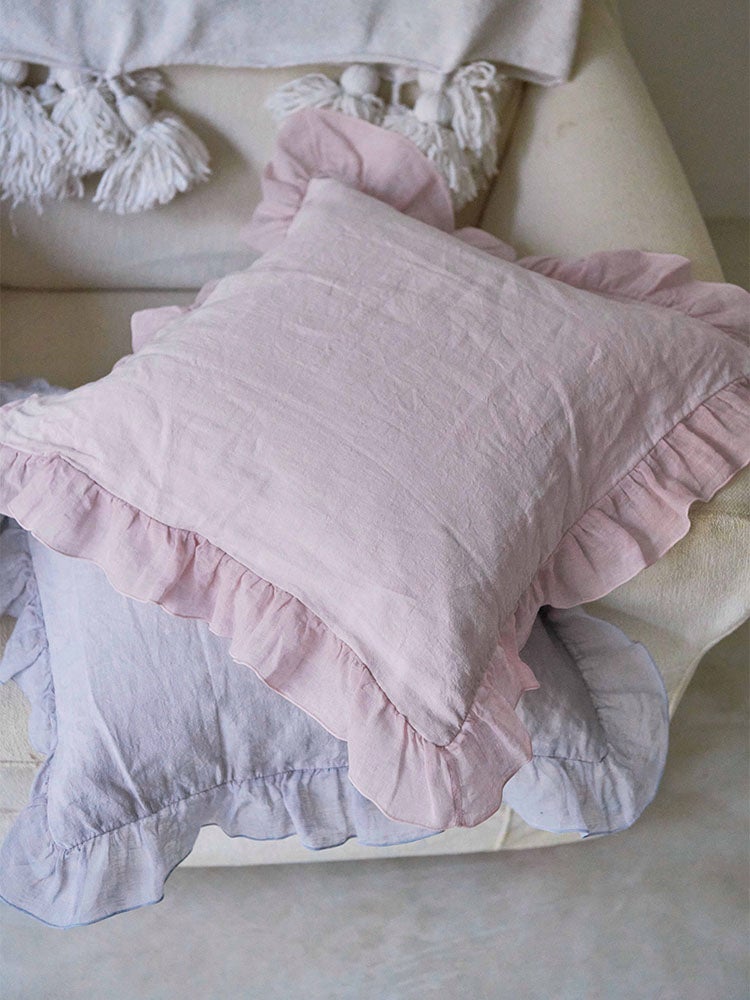 シアーフリルクッションカバー45✕45 ライトピンク シアーフリルクッションカバー45×45 | HUG O WaR ONLINE STORE
