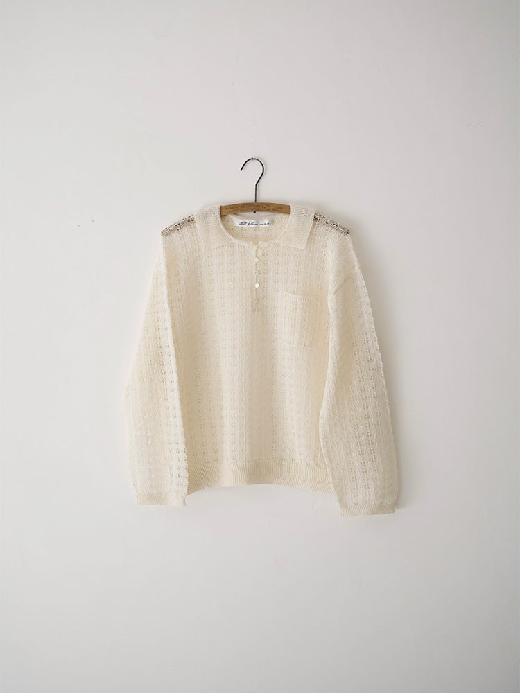未使用✨Cloth&Cross リネン100% 透かし編みニット ハグオーワー HUG.U（ハグユー） サマーニット 透かし編み プルオーバー ルーズ