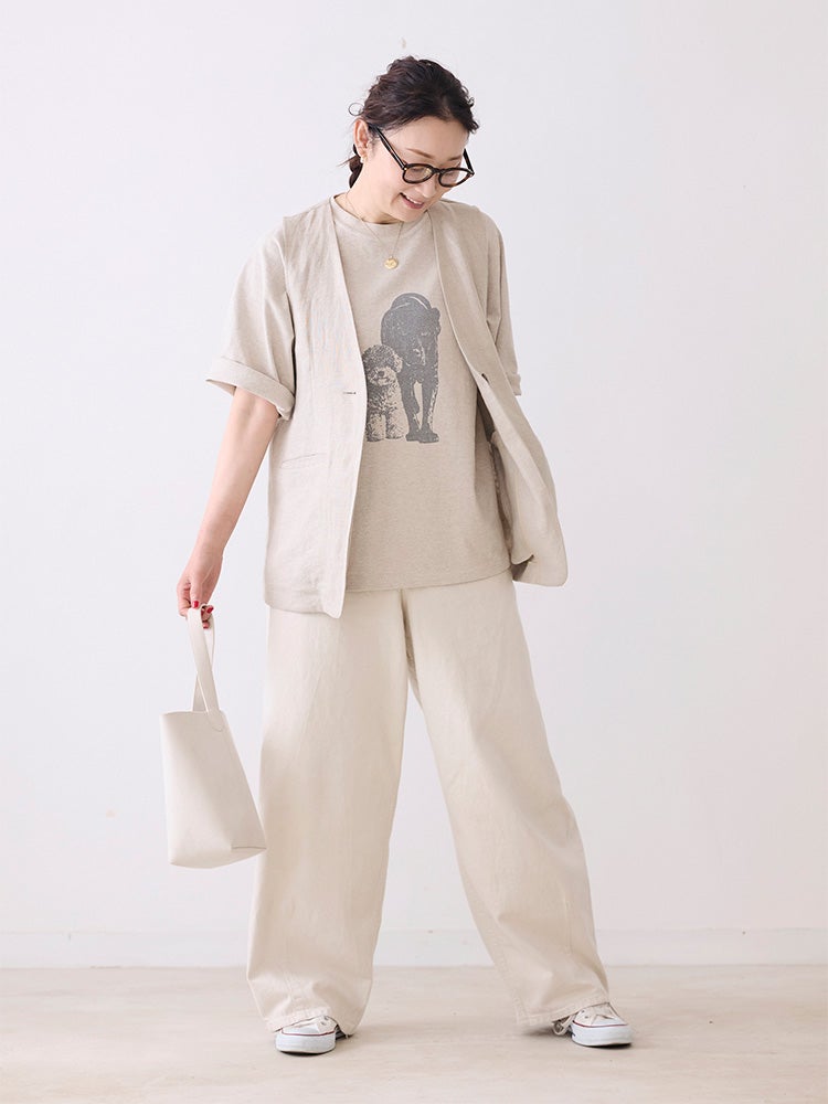 新品未使用、REMI コラボハグオーワー五分丈トレーナー REMI RELIEF×HUG O WaRコラボ天竺ハーフスリーブDog T-sh | HUG O WaR