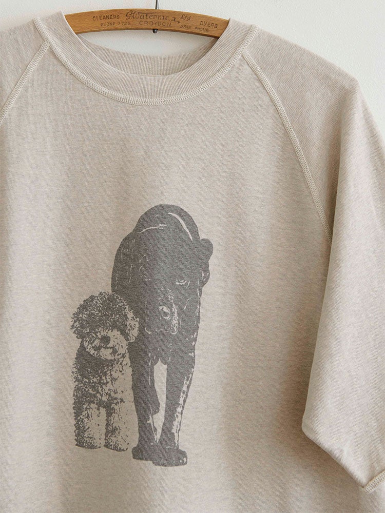 REMI RELIEF×HUG O WaRコラボ天竺ハーフスリーブDog T-sh | HUG O WaR