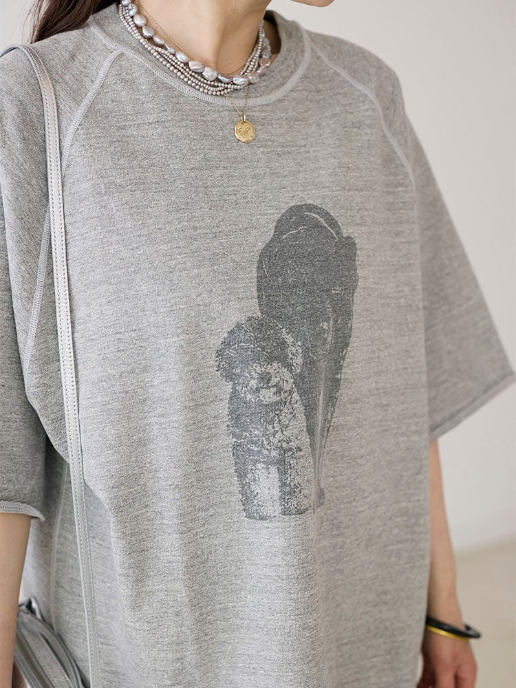 REMI RELIEF×HUG O WaRコラボ天竺ハーフスリーブDog T-sh | HUG O WaR