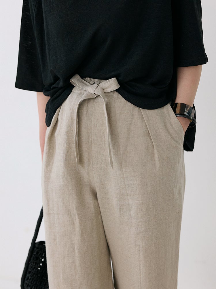 リボンリネンストレートパンツ | HUG O WaR ONLINE STORE