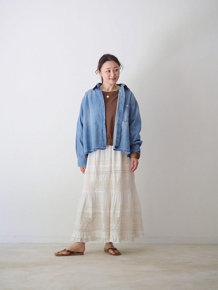 デニムクロップドフリンジシャツ | HUG O WaR ONLINE STORE