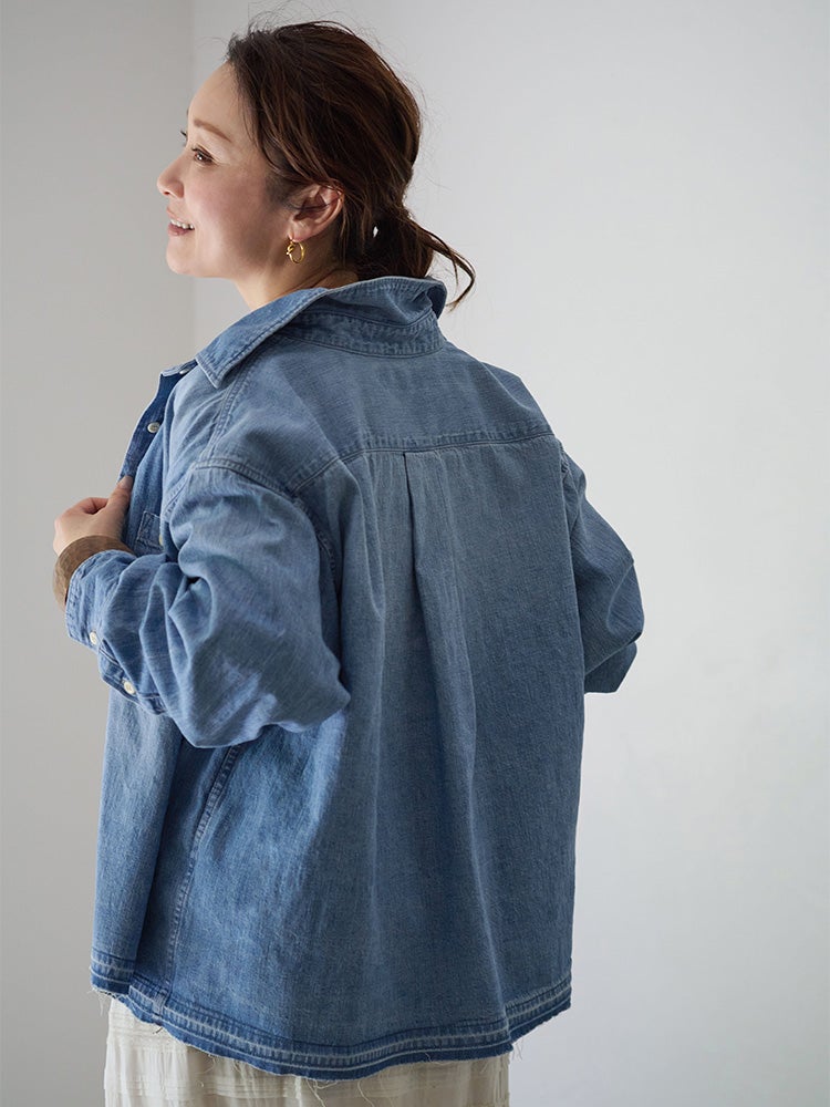 デニムクロップドフリンジシャツ | HUG O WaR ONLINE STORE
