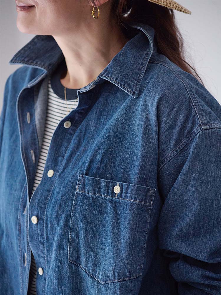 デニムクロップドフリンジシャツ | HUG O WaR ONLINE STORE