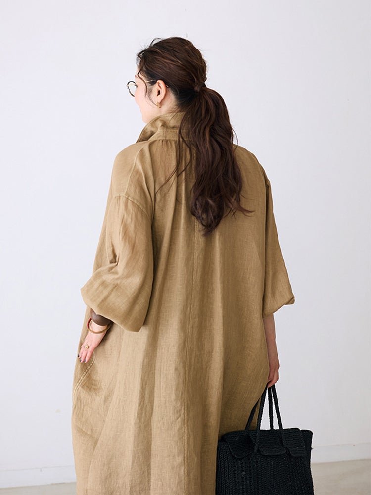 リネンオーバーダイシャツカラーワンピース | HUG O WaR ONLINE STORE