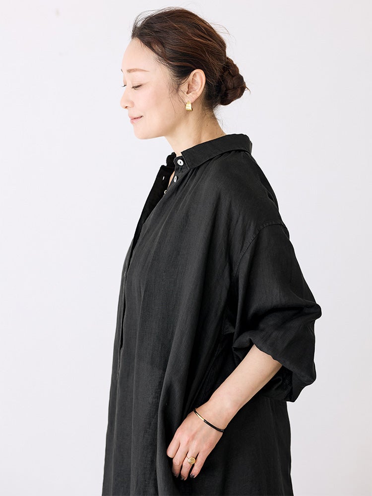 リネンオーバーダイシャツカラーワンピース | HUG O WaR ONLINE STORE